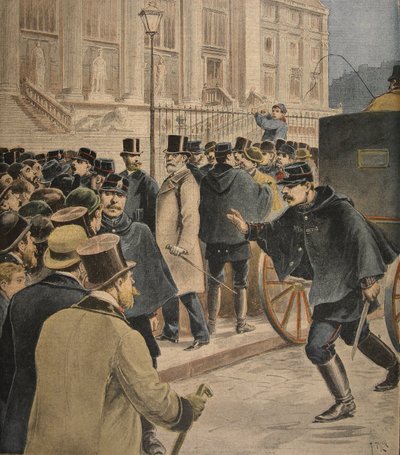 Emile Zola fuori dal tribunale, illustrazione da 